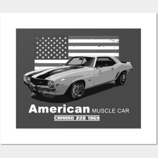 Camaro Z28 American Muscle Car 60s 70s Old is Gold Posters and Art